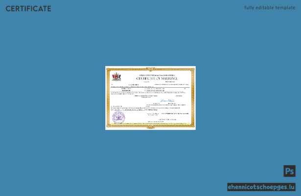 Beispielansicht einer Heiratsurkunde aus Trinidad und Tobago (Word- und PDF-Format)